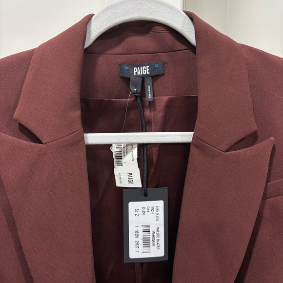 NWT Paige Malbec double breasted blazer in mahogany - Picture 7 of 11